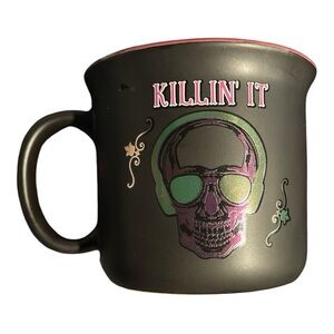Killin It Skeleton Coffee Mug 16oz Gothic Halloween Ceramic Drinkware
